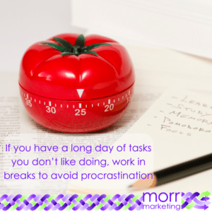 Work in breaks to avoid procrastination