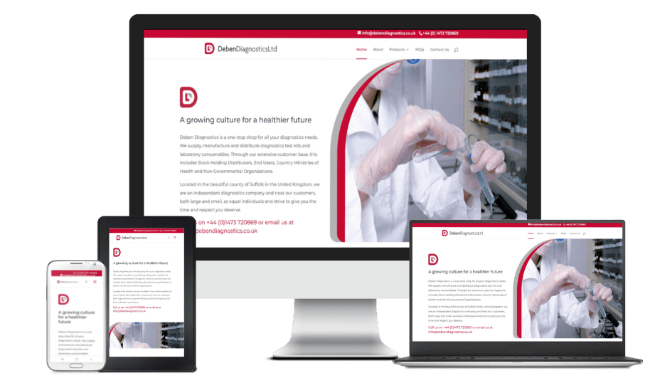 Deben Diagnostics Website Mockup